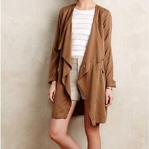 Anthropologie Cartonnier Draped Daytipper Trench Jacket Size XXS